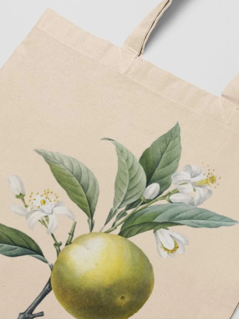 Orange Vintage Floral Print Graphic Canvas Tote Bag